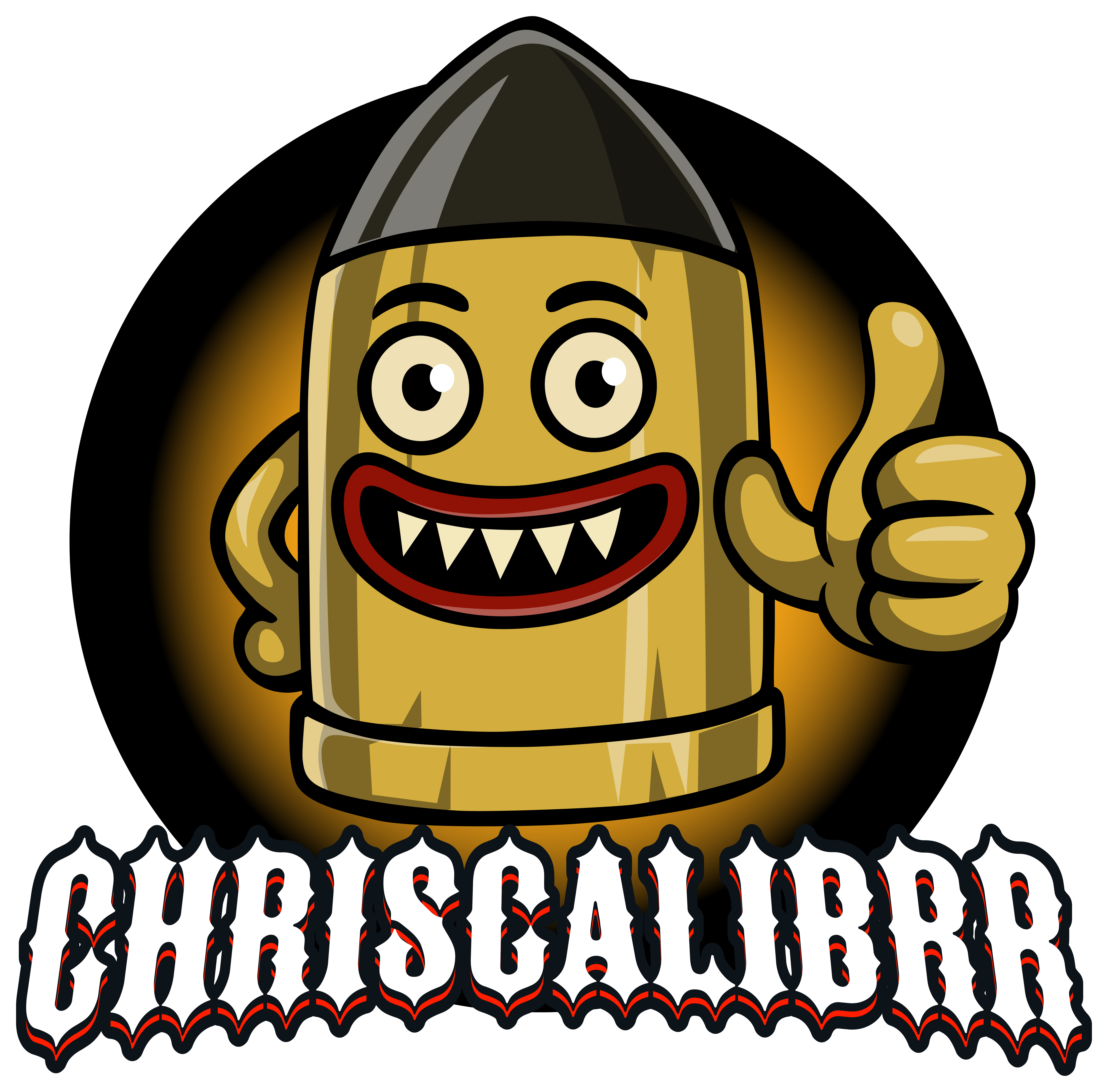 chriscalibrr logo with bullet giving a thumbs up